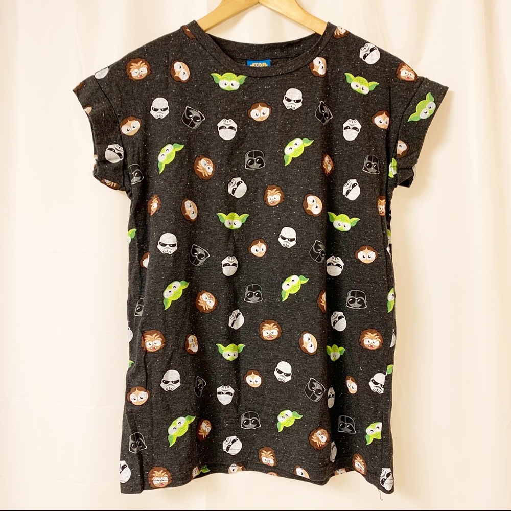 Star Wars Cartoon Character Black Charcoal T-Shirt